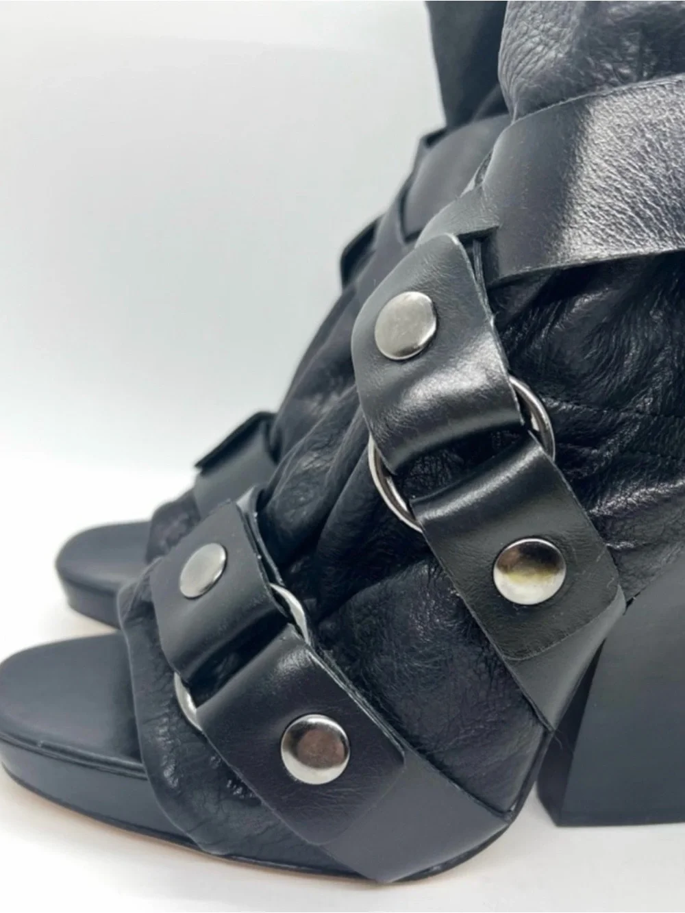 Dolce Vita Black Strappy Platform Sandals with Stud Details